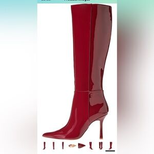 Worn once size 5 burgundy boots knee high